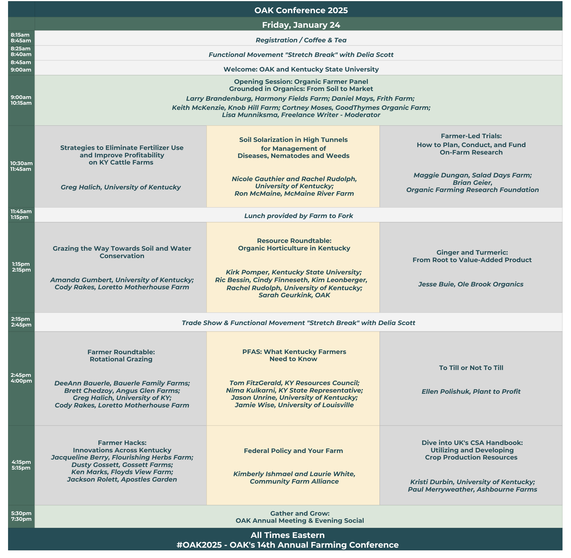 Image of Friday Conference Agenda Grid